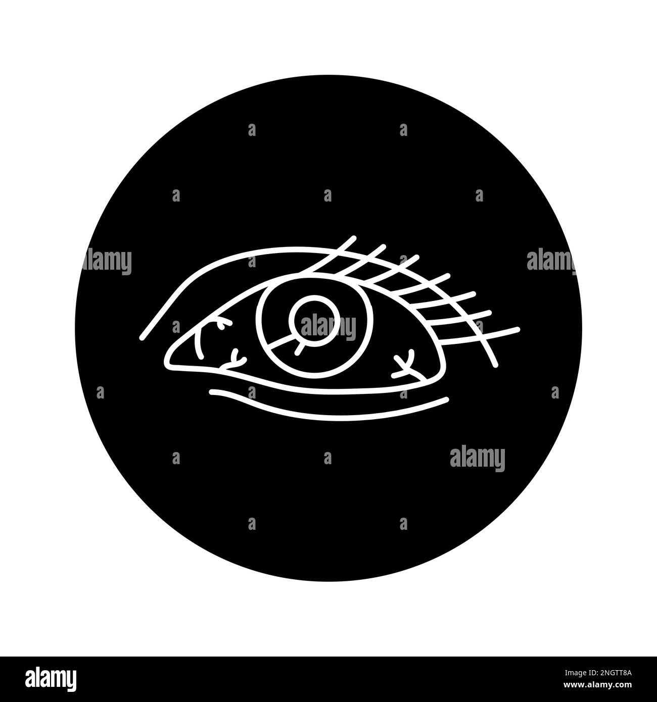 Red eye color line icon. Injuries concept. Pictogram for web page