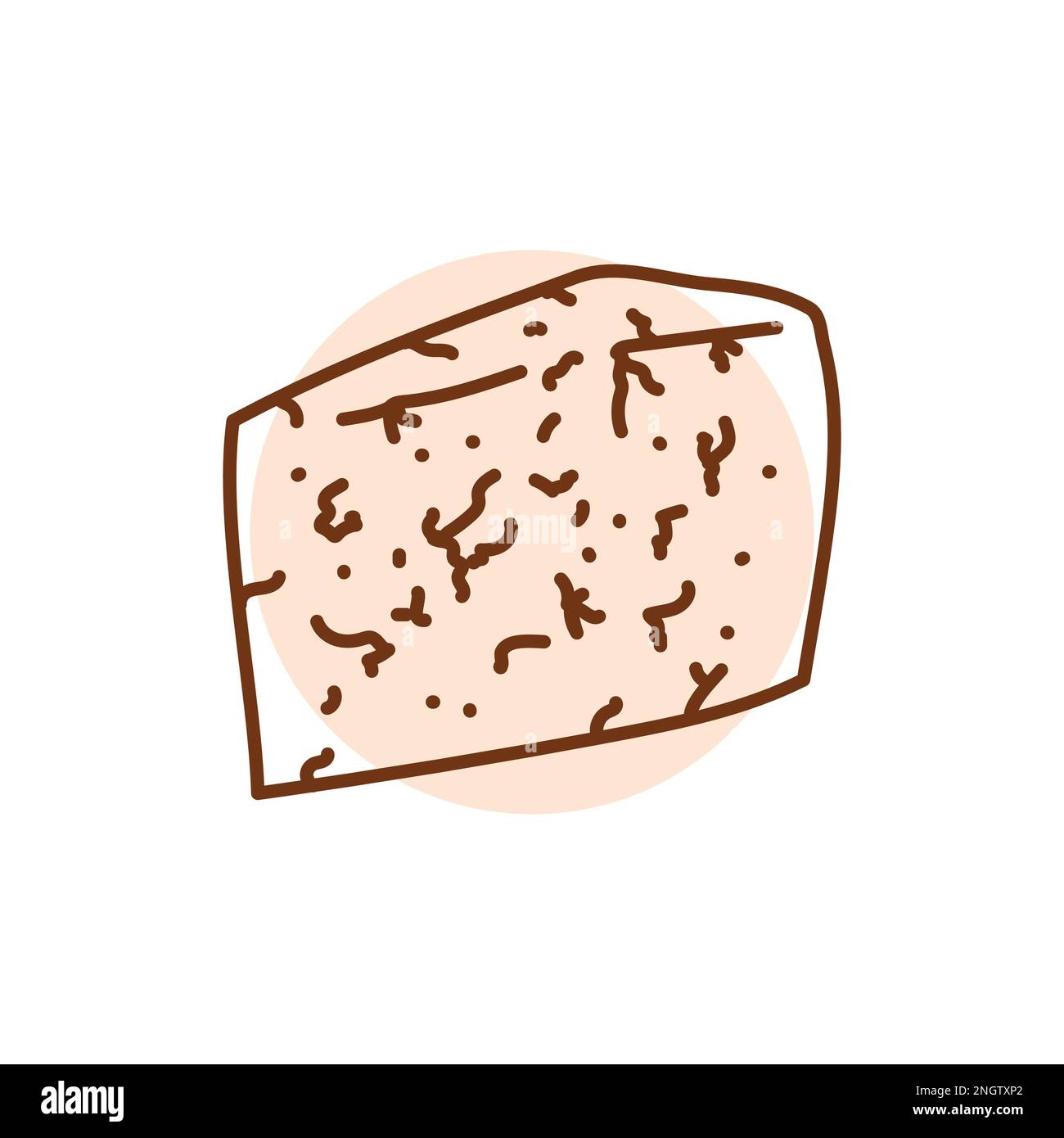 Cheese with mold Gorgonzola black line icon. Dairy product. Pictogram ...