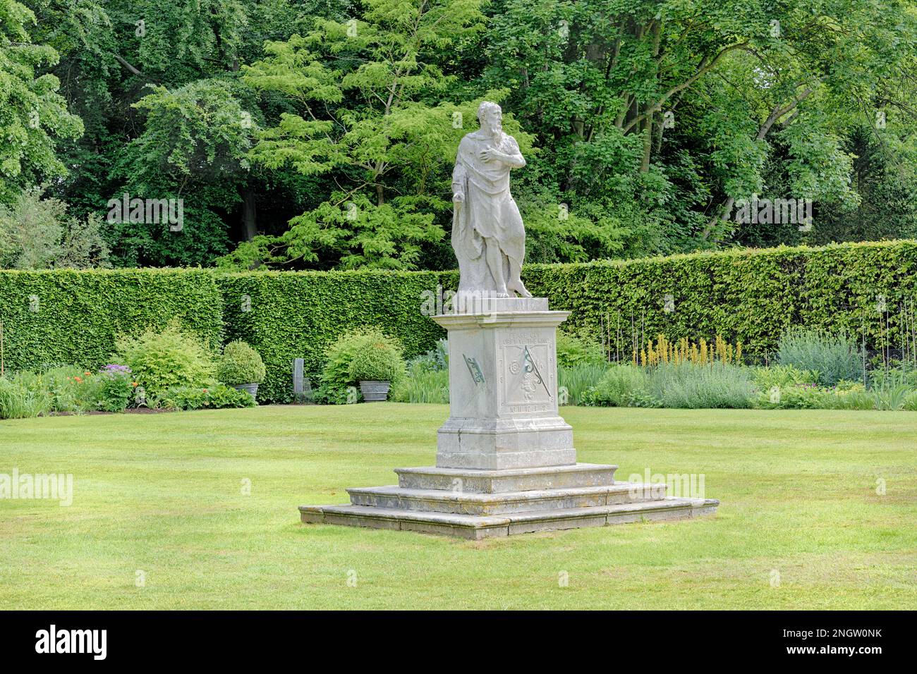 A statue of Saxon God Tow at Anglesey Abbey, England Stock Photo