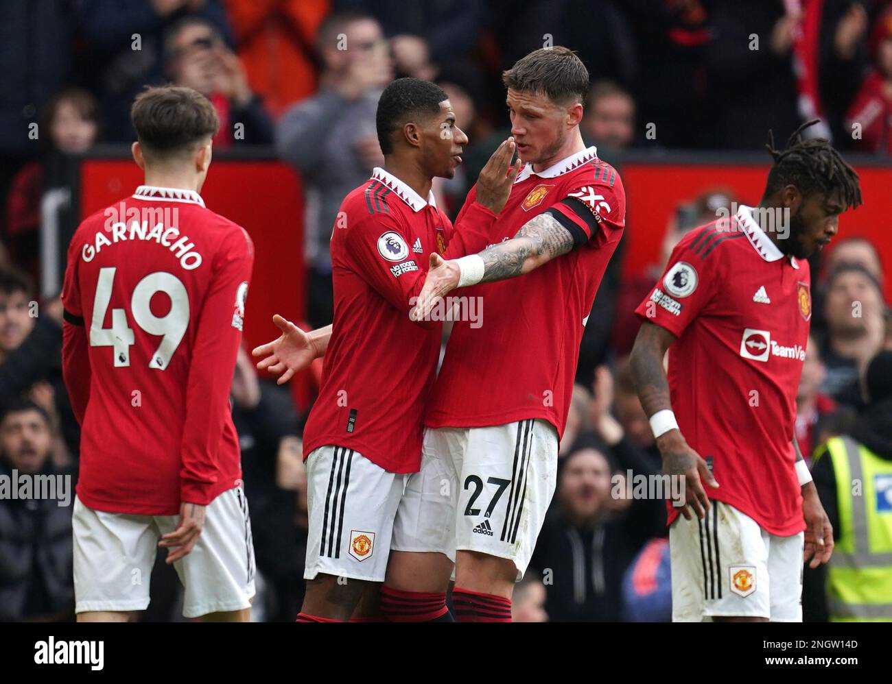 Marcus Rashford Side Manchester United's Marcus Rashford (second left) celebrates scoring ...