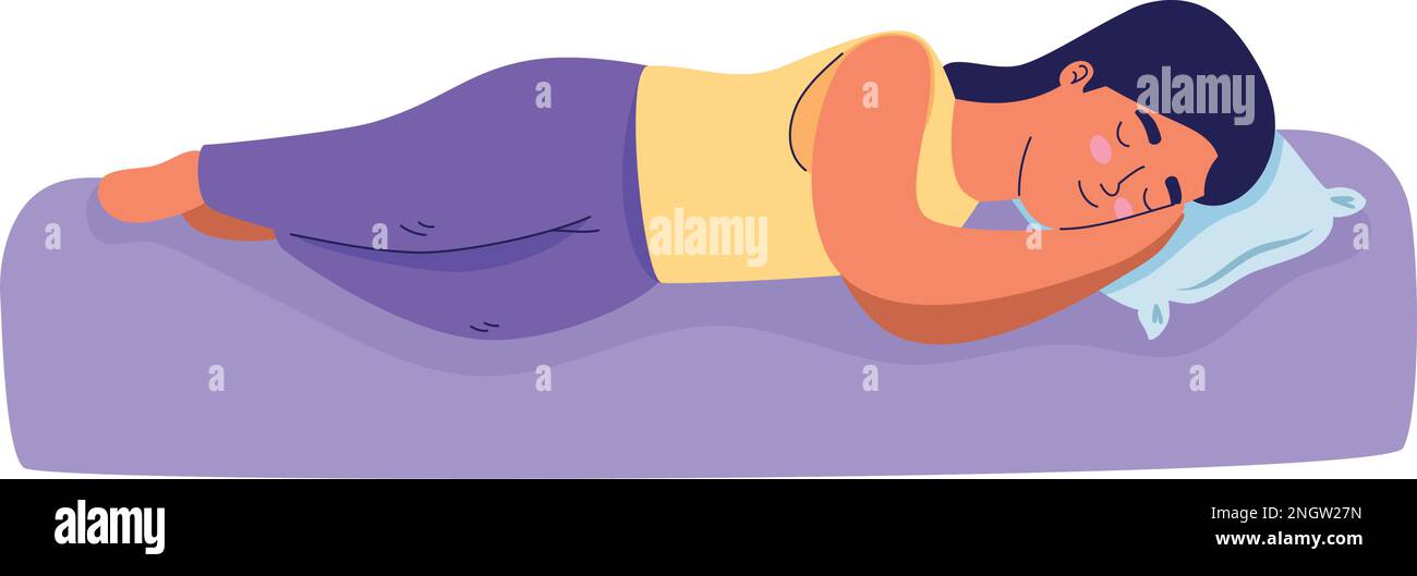 woman sleeping in bed Stock Vector Image & Art - Alamy