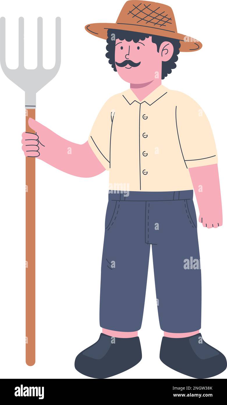 male farmer with rake Stock Vector Image & Art - Alamy