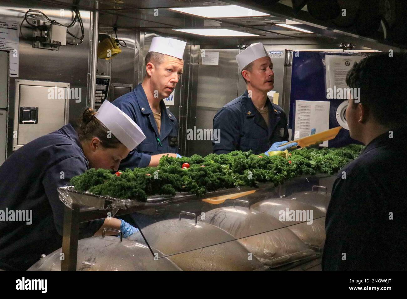 Cmdr. Antonia Shey, Cmdr. Brad Steidle, and Command Master Chief