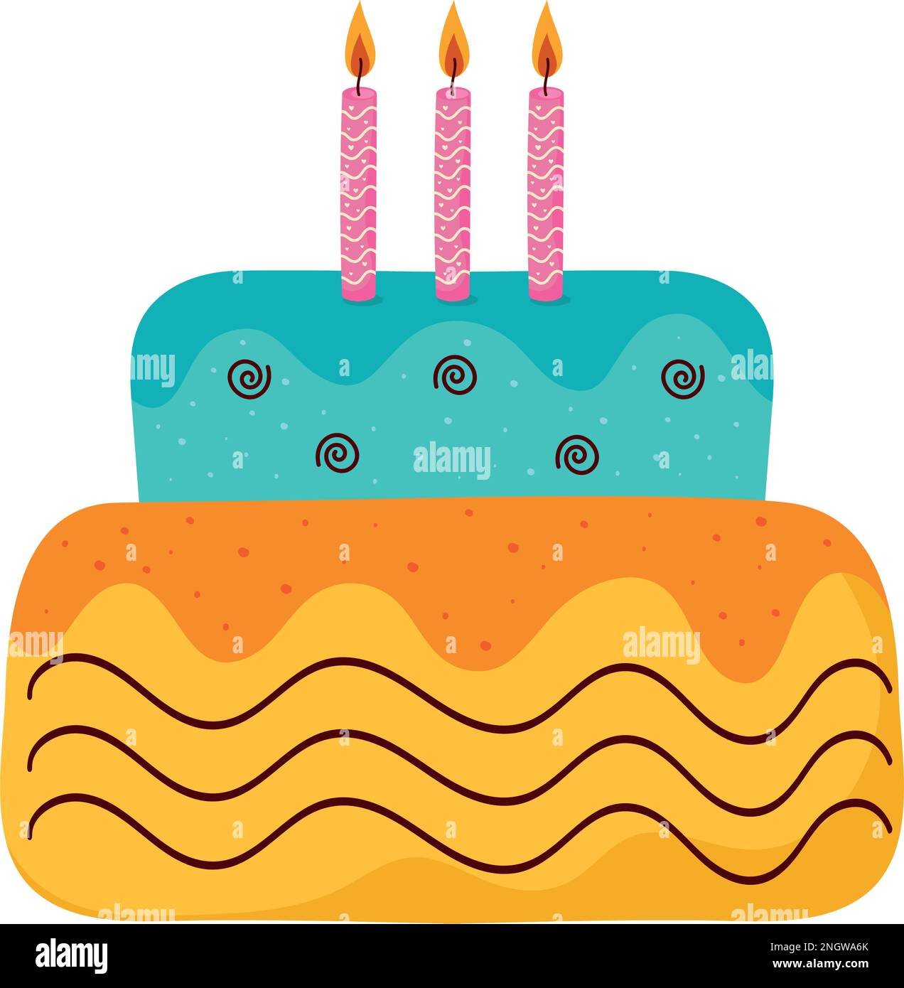 birthday cake with candles Stock Vector Image & Art - Alamy