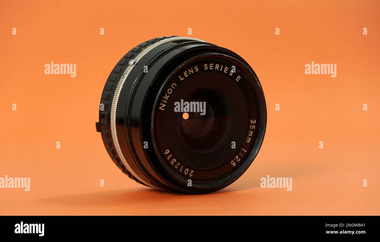 nikon vintage film camera lens, dirty and dusty Stock Photo Alamy