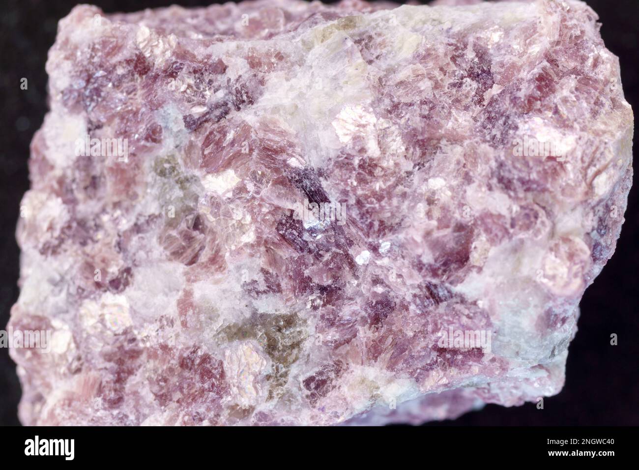 Mineral stone lepidolite. Macro shooting of natural gemstone. The raw mineral, macro Stock Photo
