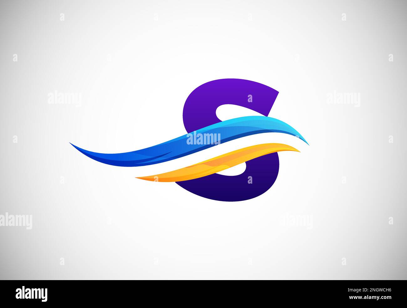 Initial S alphabet with swoosh or ocean wave logo design. Graphic ...