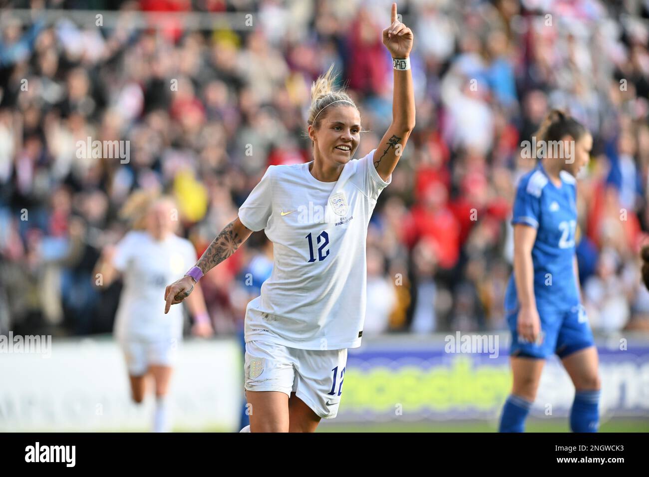Coventry, UK. 19th Feb, 2023. Rachel Daly (12) of England pictured