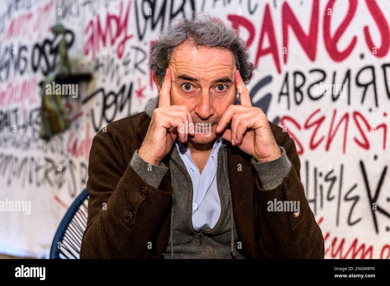 The french actor and artist Francois Morel in Brusels L'artiste