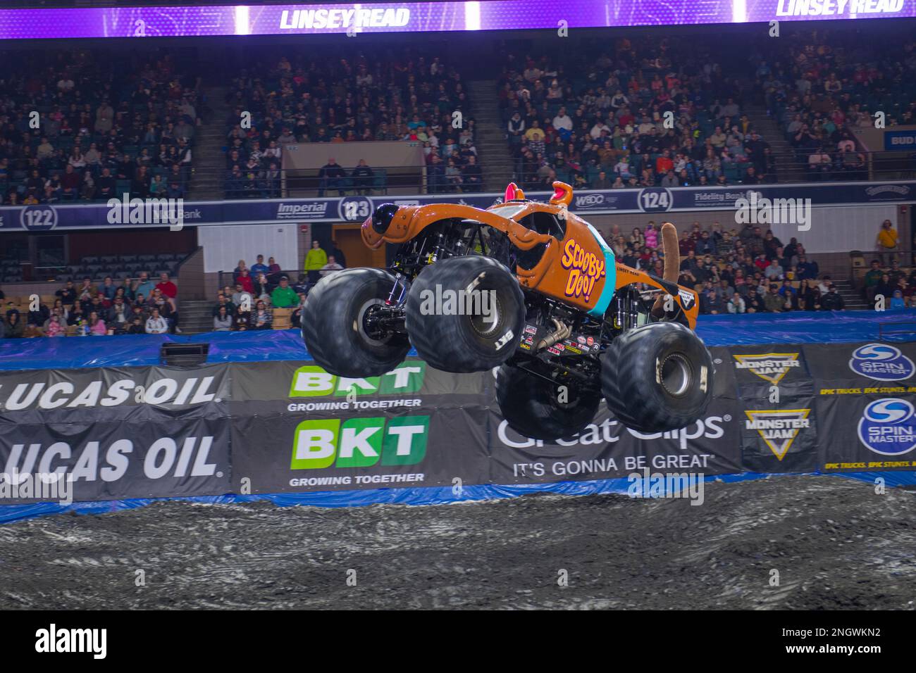 Scooby Doo in Monster Jam competition in DCU Center in Worcester