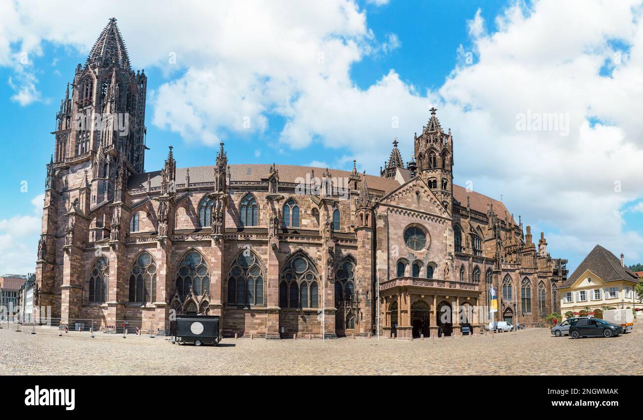 cathedral in the center of freiburg germany Stock Photo