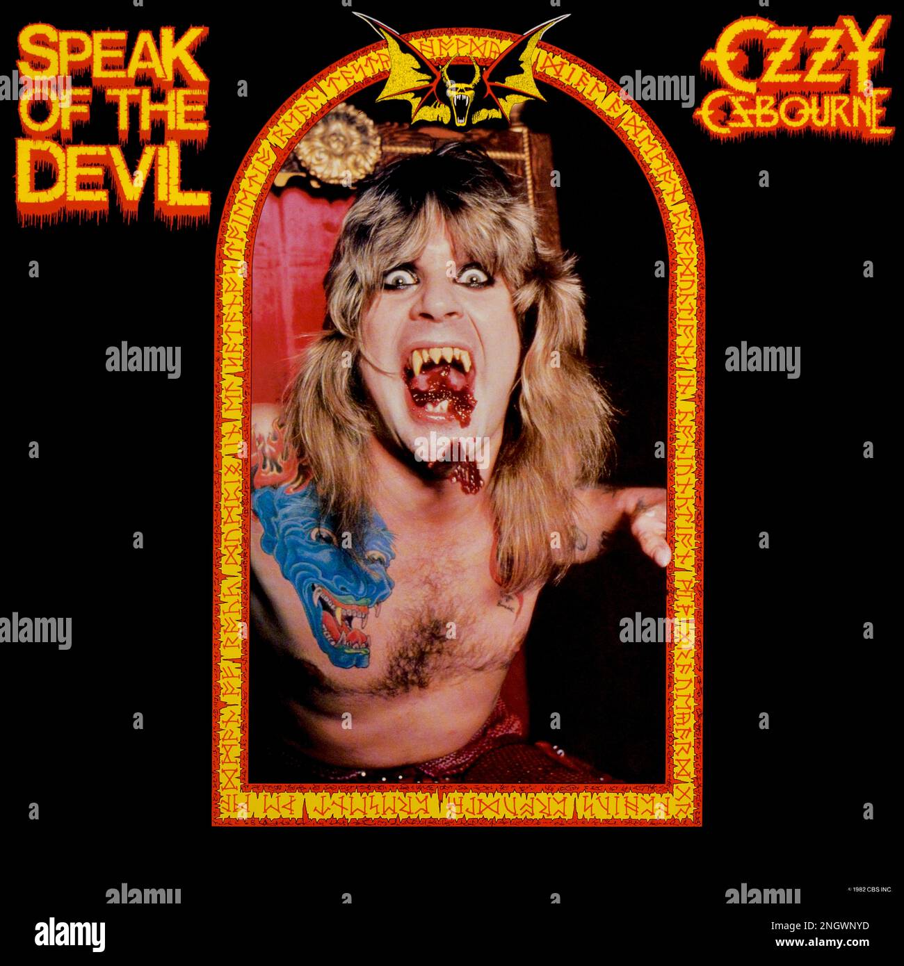 Ozzy Osbourne - original vinyl album cover - Speak Of The Devil - 1982 Stock Photo