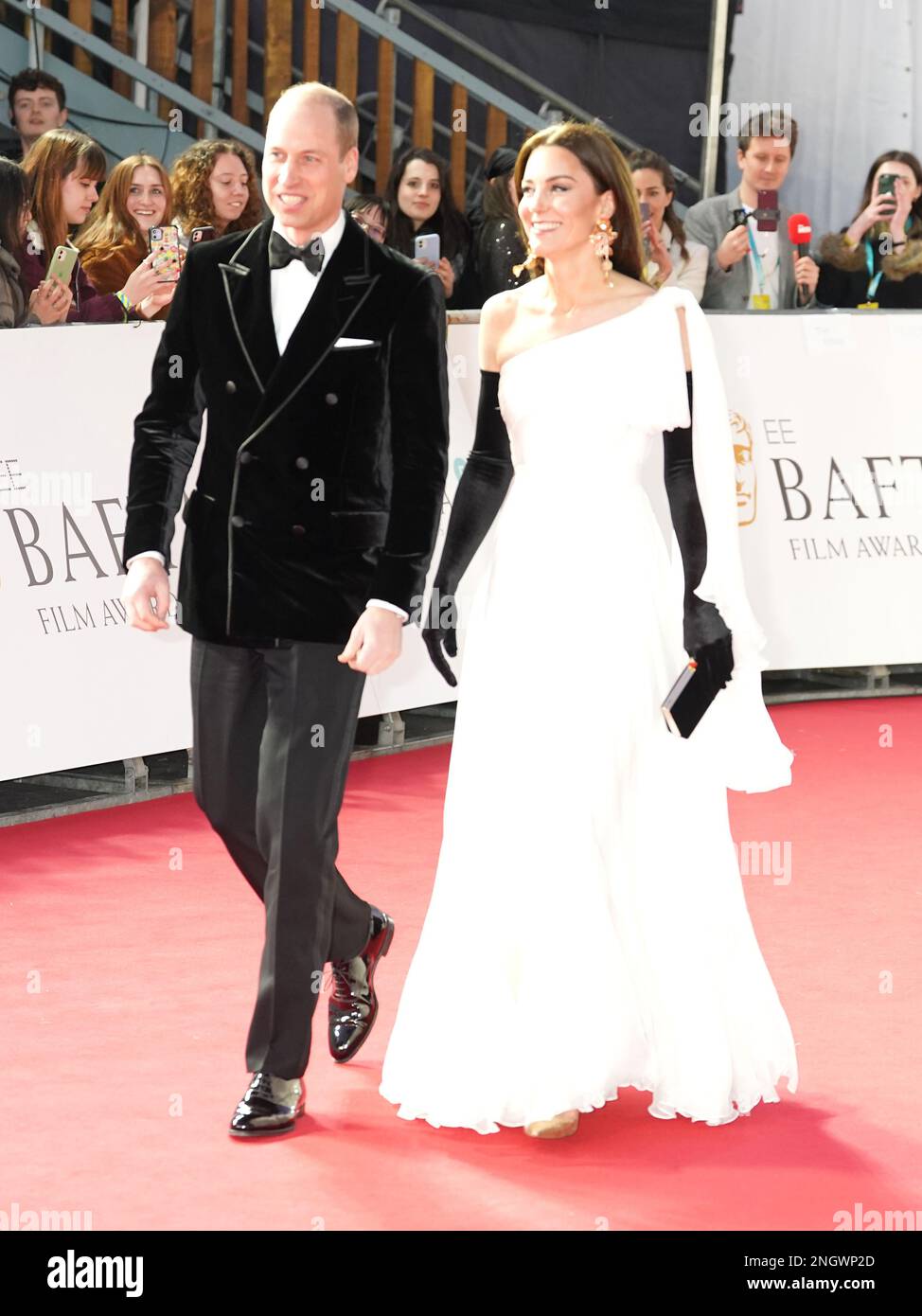 The Prince and Princess of Wales, known as the Duke and Duchess of Cornwall, attending the 76th British Academy Film Awards held at the Southbank Centre's Royal Festival Hall in London. Picture date: Sunday February 19, 2023. Stock Photo