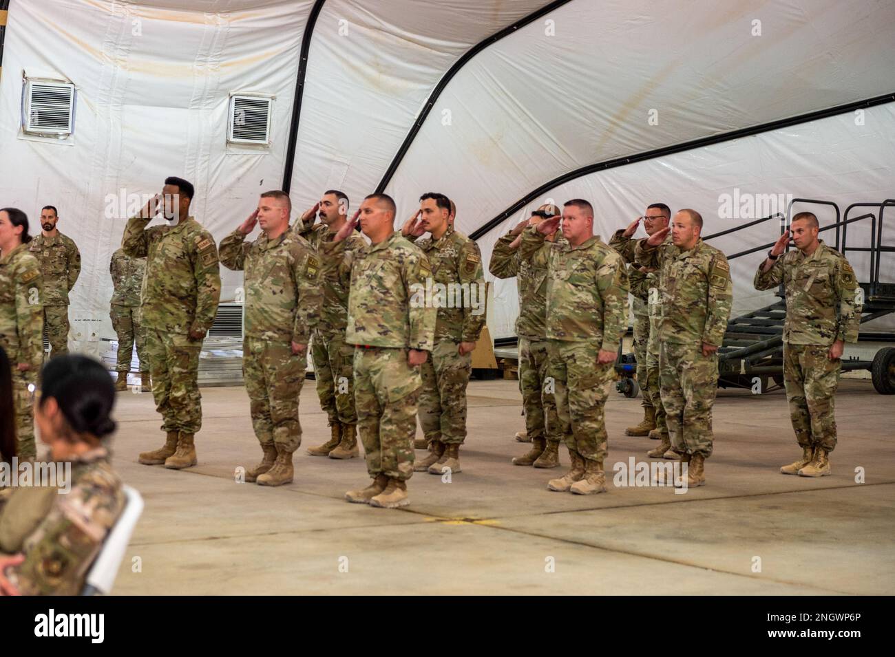 U.S. Air Force Airmen assigned to the 378th Expeditionary Aircraft ...