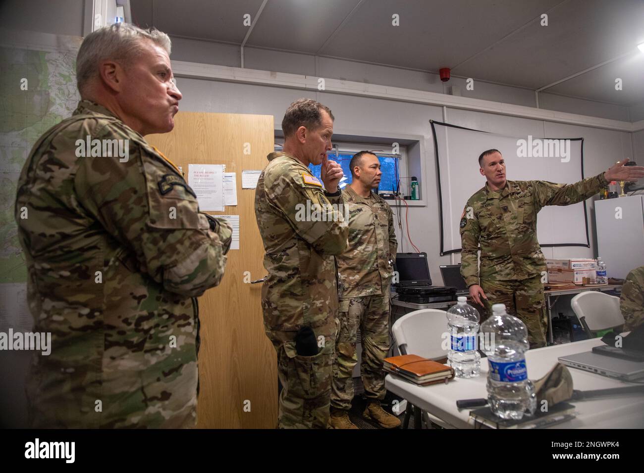 U.S. Army Command Sgt. Maj. Jeremiah E. Inman, left, command sergeant
