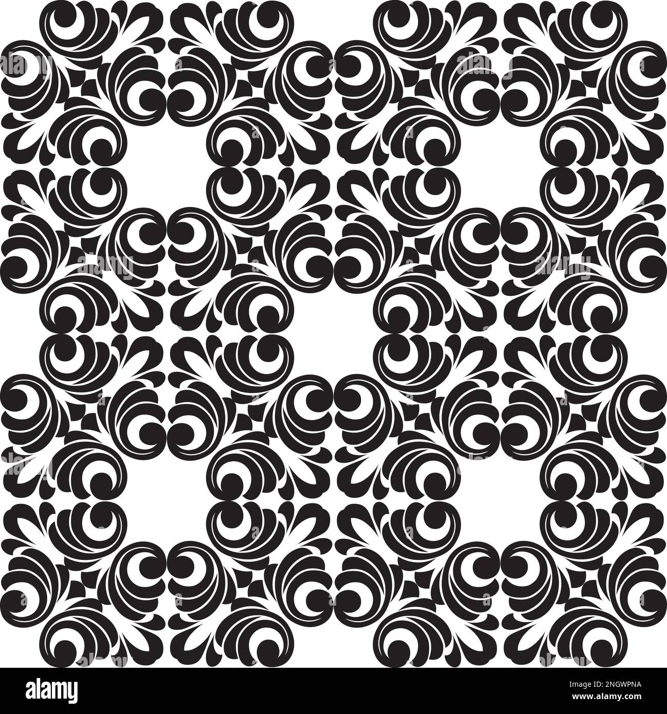 Vector damask vintage baroque scroll ornament swirl. seamless pattern ...