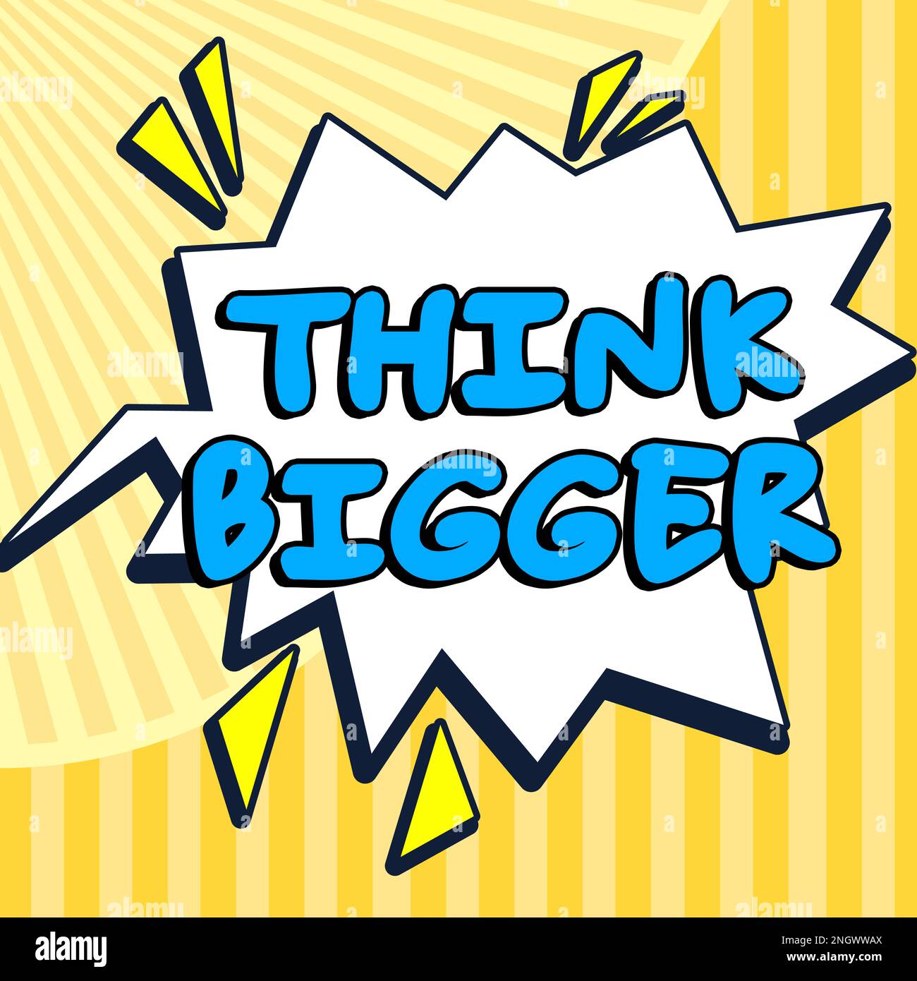 Inspiration showing sign Think Bigger. Business showcase being able to ...