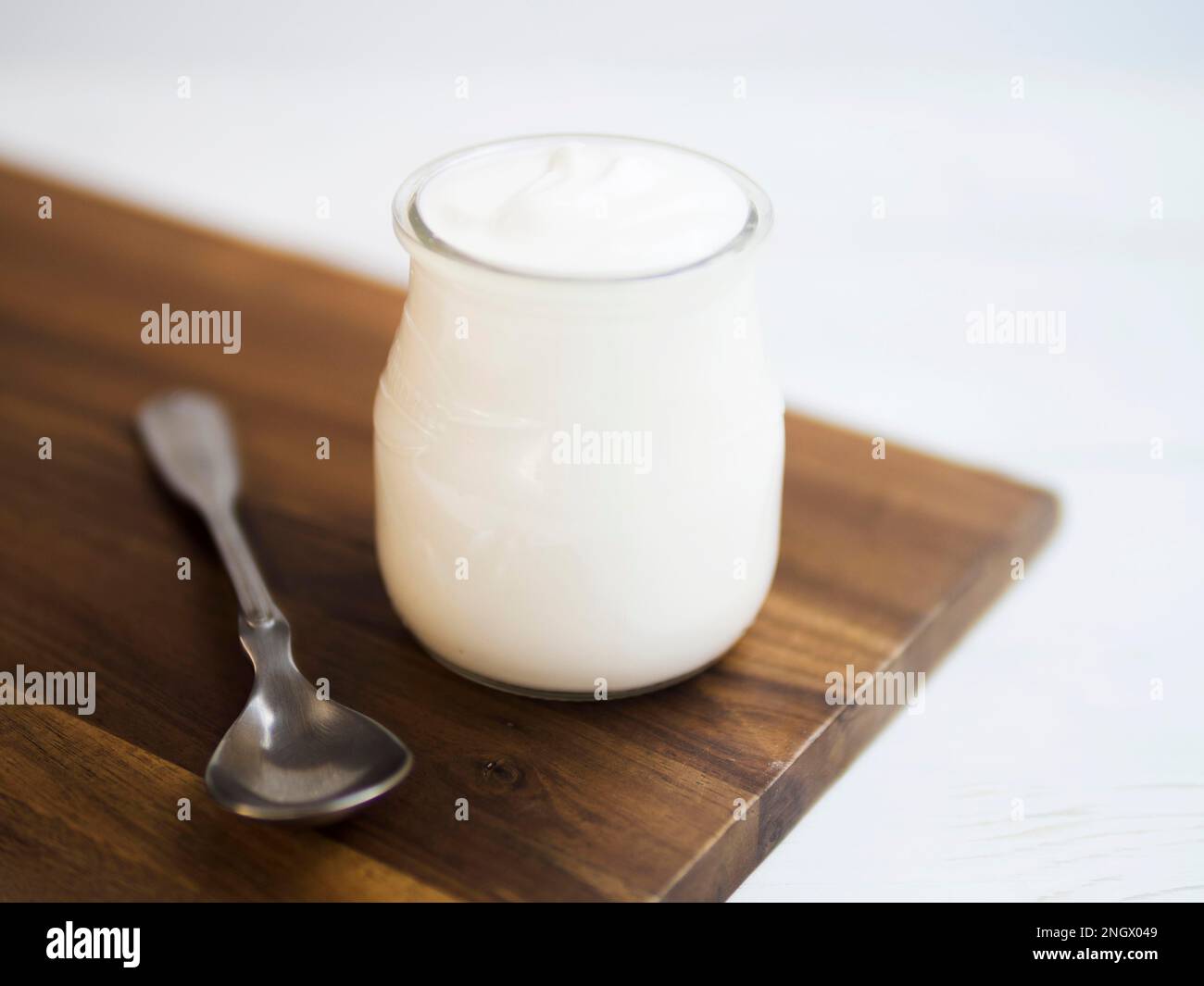 delicious natural yogurt container. High resolution photo Stock Photo
