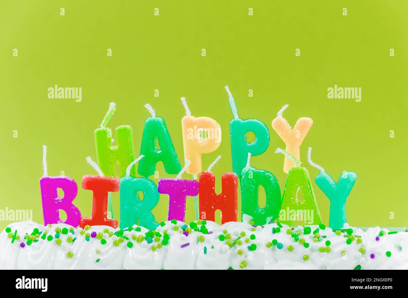 Colorful happy birthday candles Stock Photo Alamy