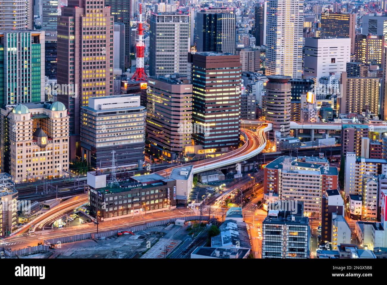 Aerial view residential city district dusk hi-res stock photography and ...