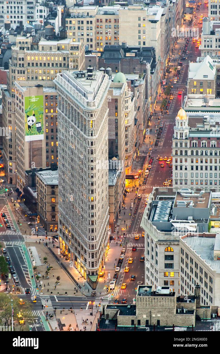 New York. Manhattan. Aerial view at dusk Stock Photo