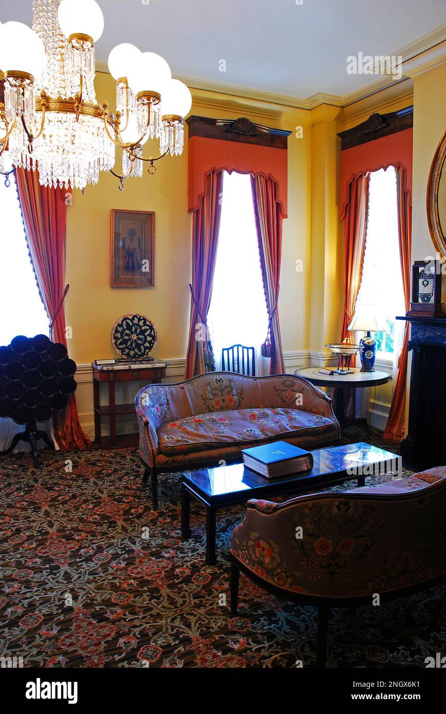 The lobby of the Mills House Hotel, Charleston, South Carolina Stock