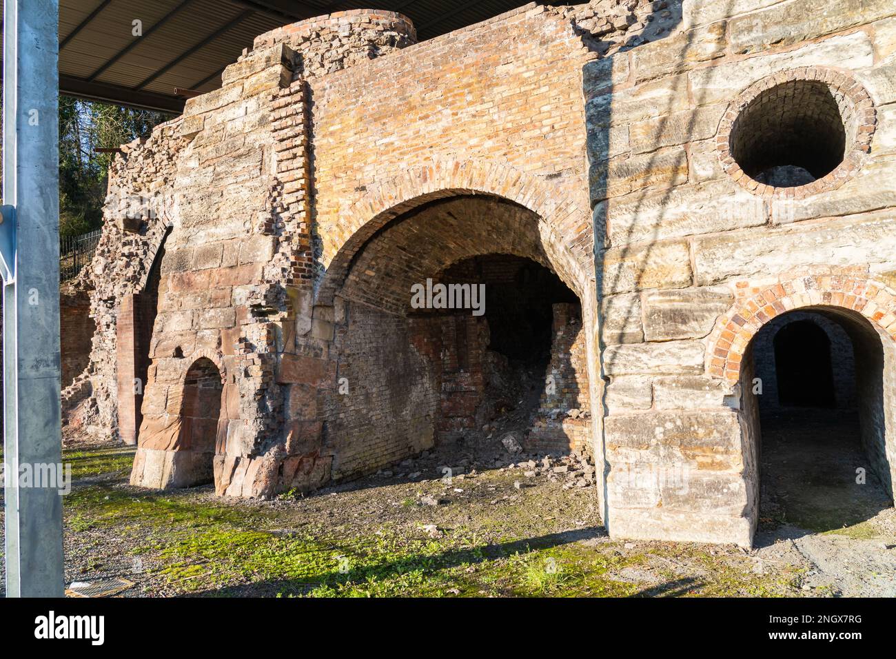 Historic site of Bedlam Furnaces in Ironbridge in Shropshire in the UK Stock Photo