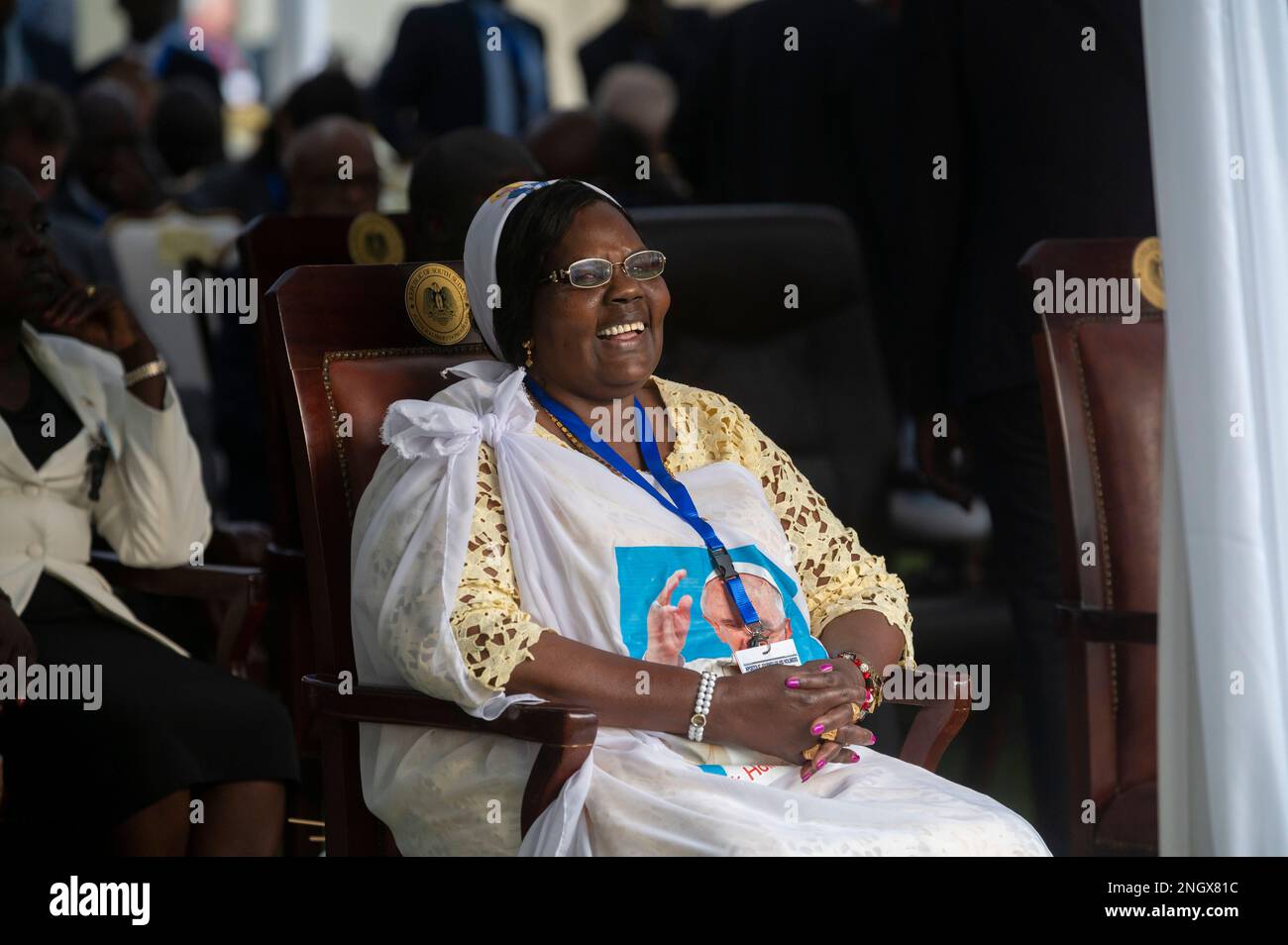 Friday February 3rd 2023: Juba South Sudan. Mary Ayen Mayardit. President Salva Kiir Mayardit's wife Pilgrimage of Peace. Moderator of the Church of Scotland Rt Rev Dr Iain Greenshields is in Juba, South Sudan, on a pilgrimage of Peace with The Pope and Archbishop of Canterbury Rev Justin Welby. Stock Photo