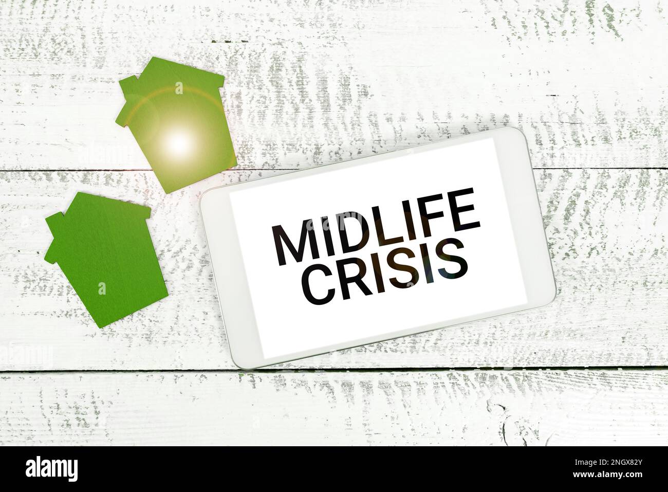 Sign displaying Midlife Crisis. Word for Software development technique Decomposing an application Stock Photo