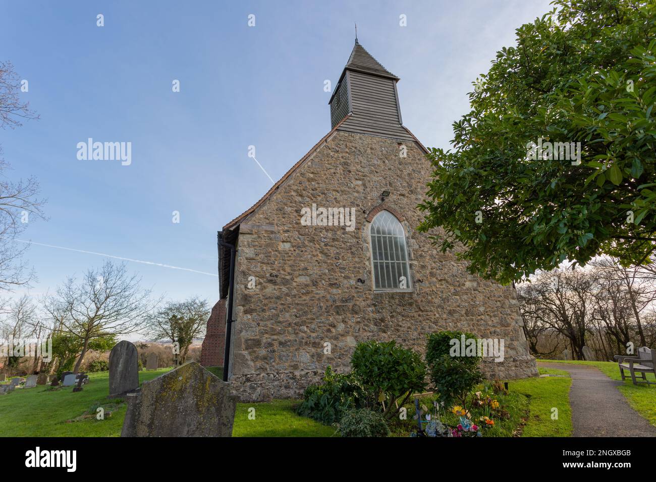 Architectural Heritage , Disused Churches in Essex- View of All Saints Church, Vange, Essex, Britain. Stock Photo