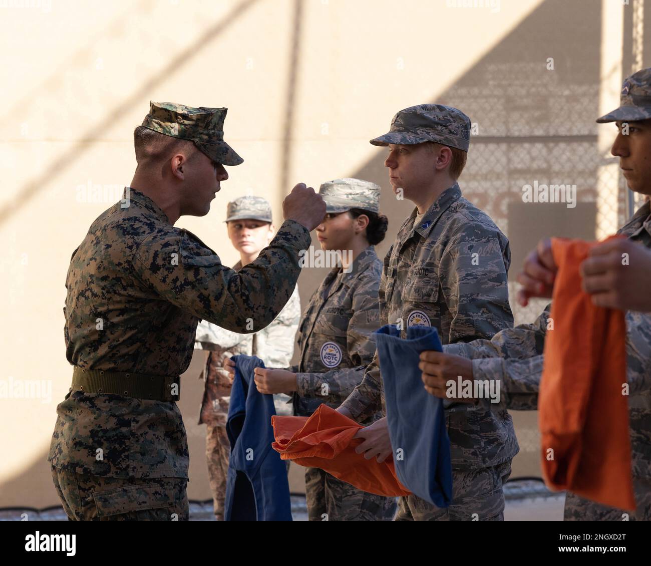 U.S. Marine Corps Sgt. Ryan Brown left corrections specialist