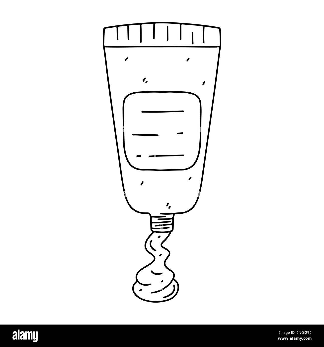 Toothpaste in hand drawn doodle style. Vector stock illustration
