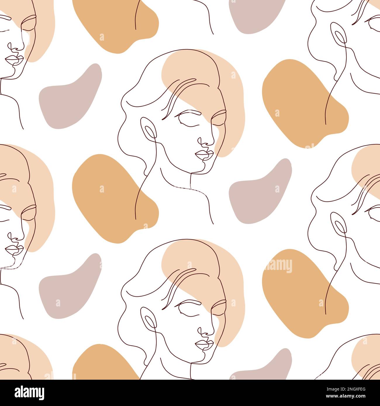 Minimalist continuous line art with woman face Stock Vector Image & Art ...