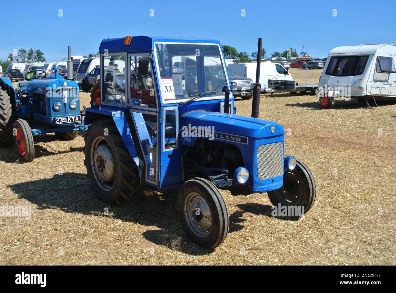 A 1973 Leyland 154 tractor parked on display at the Torbay Steam Fair, Devon, England, UK. Stock Photo
