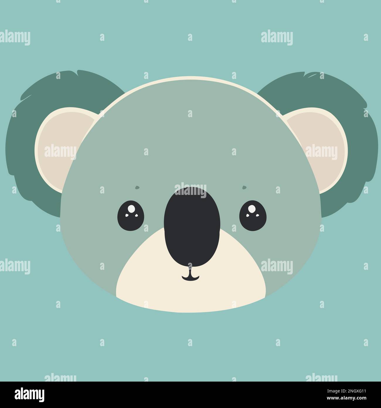 common koala herbivore mammal animal face Minimalist vector ...
