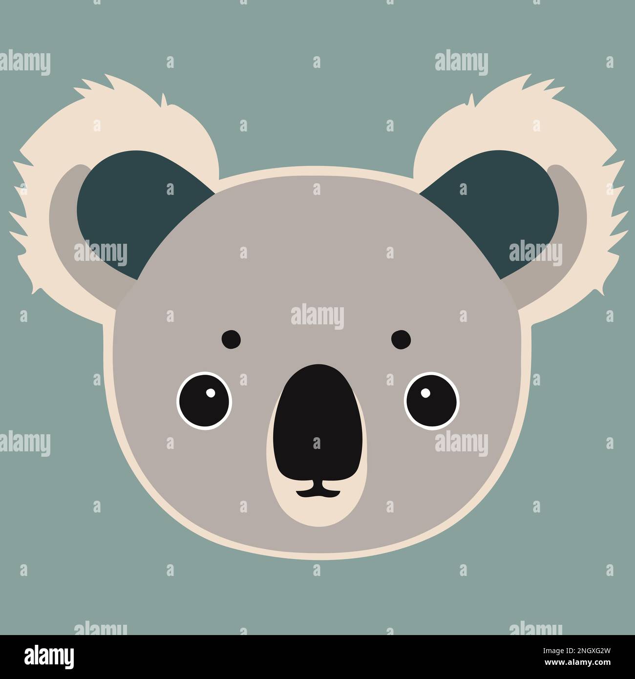 common koala herbivore mammal animal face Minimalist vector ...