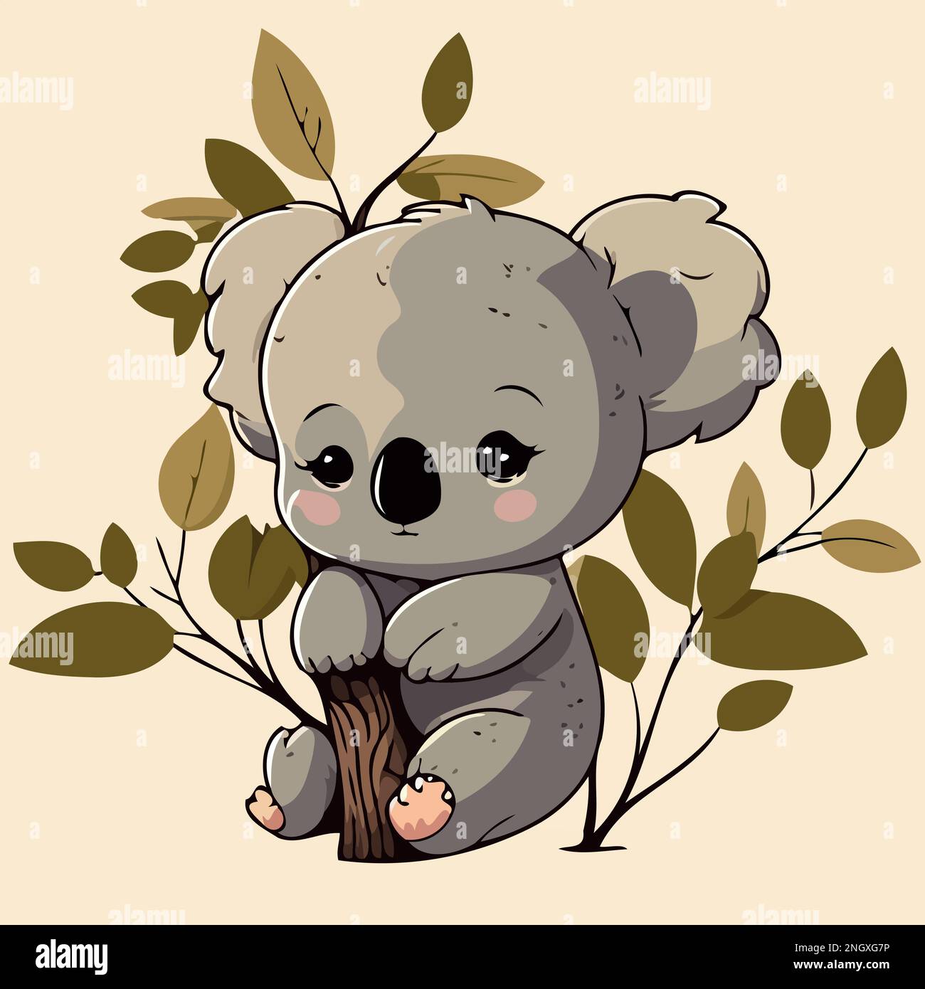 common koala herbivore mammal animal body Minimalist vector ...