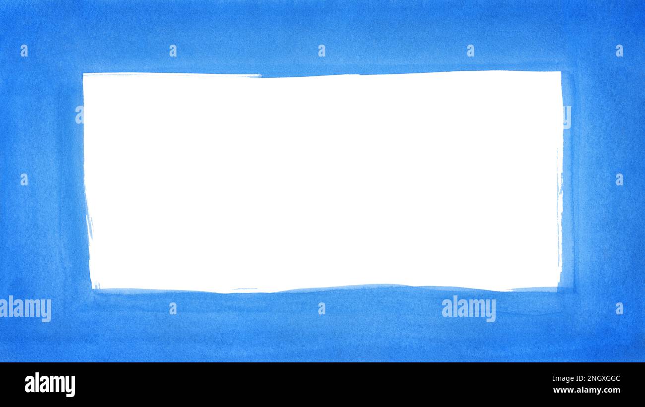 Blue azure turquoise abstract watercolor frame background for textures ...
