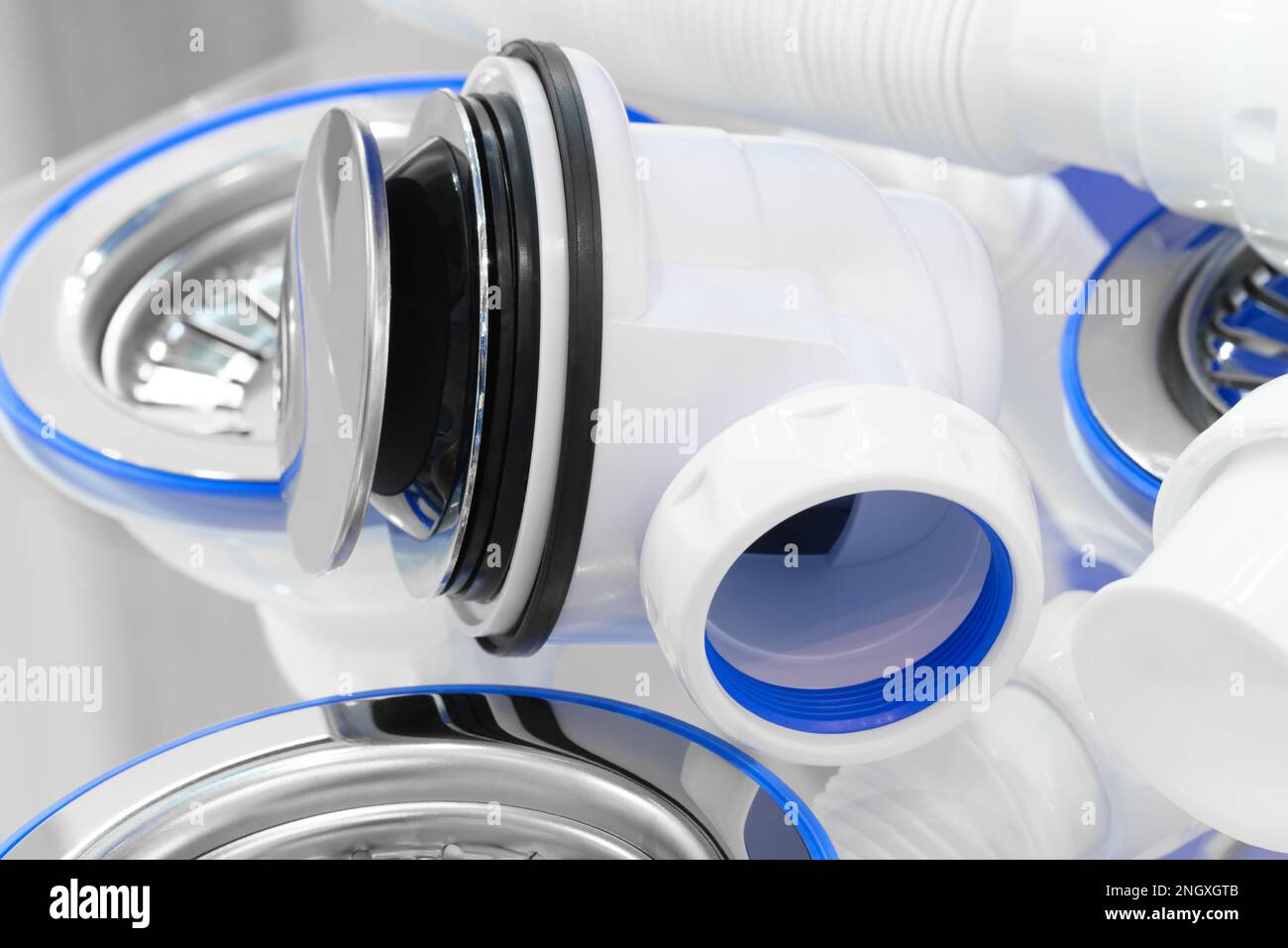 Plumbing sanitary white plastic sewer pipes siphons overflows for