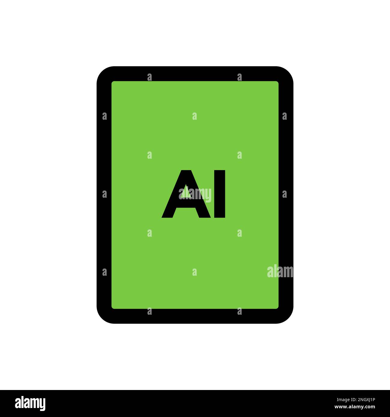 AI file icon line isolated on white background. Black flat thin icon on ...