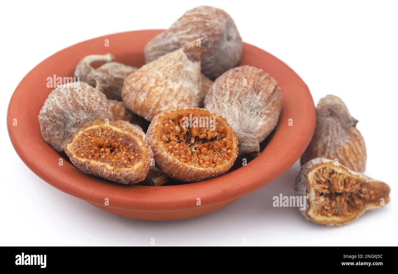Dried fig fresh and organic over white background Stock Photo