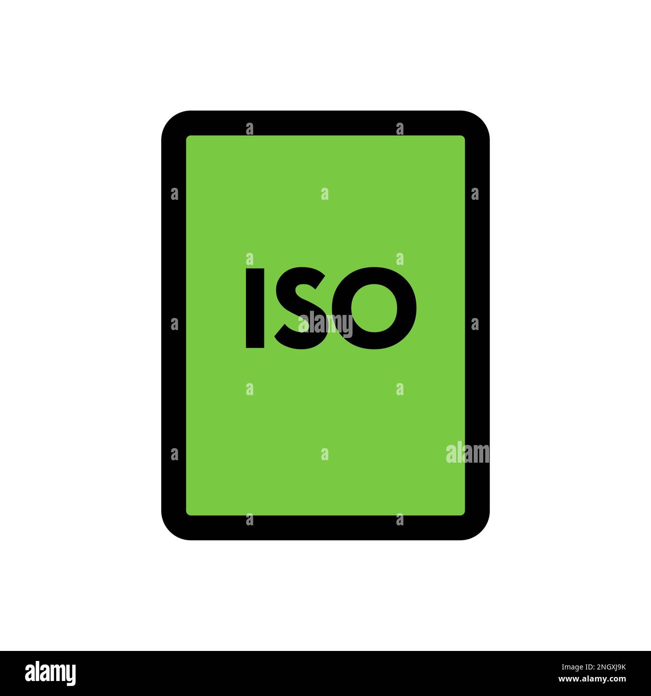 ISO file icon line isolated on white background. Black flat thin icon on modern outline style. Linear symbol and editable stroke. Simple and pixel per Stock Vector