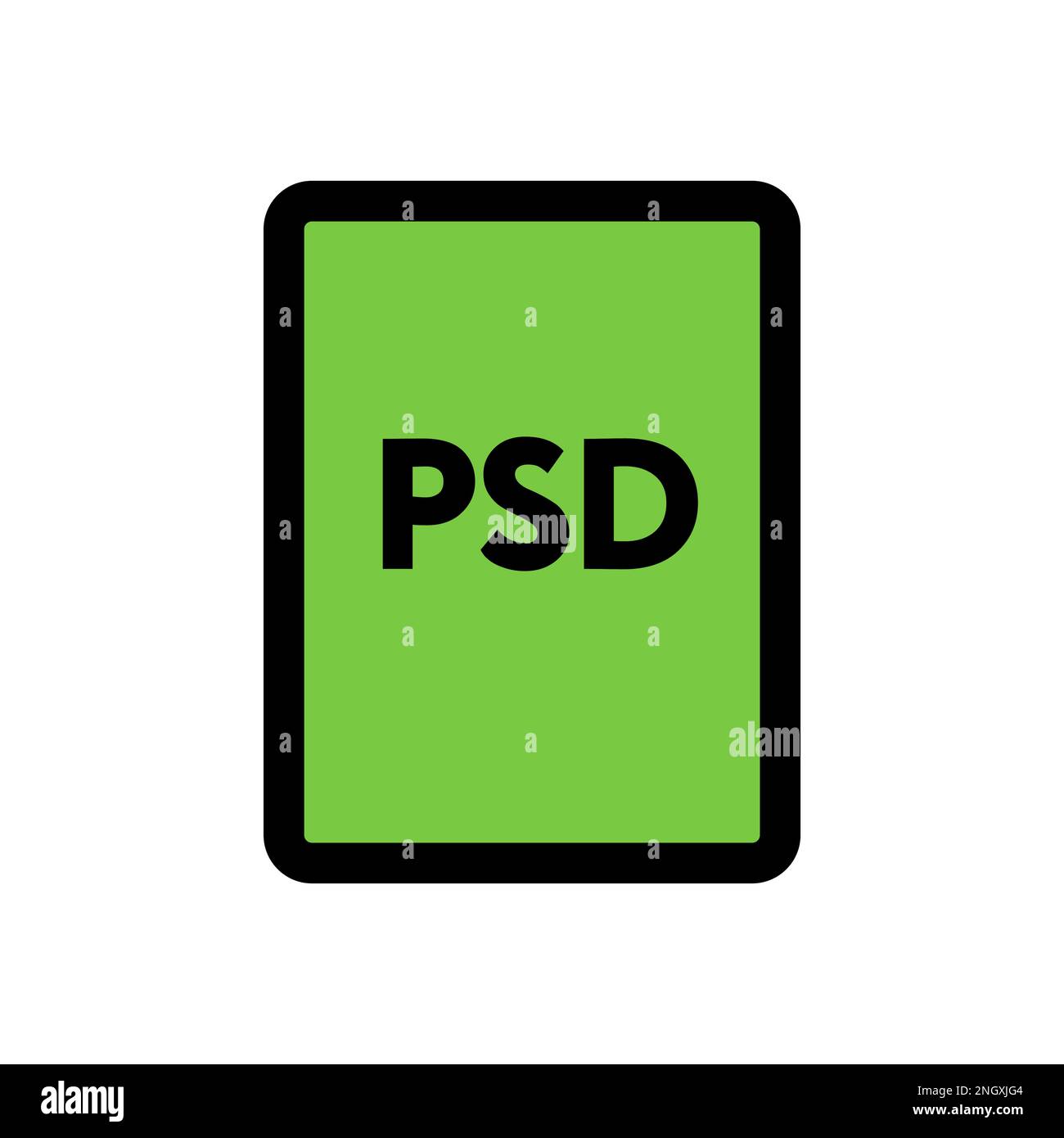 PSD file icon line isolated on white background. Black flat thin icon ...