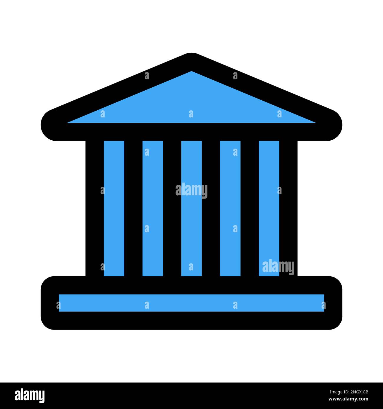Bank icon line isolated on white background. Black flat thin icon on ...