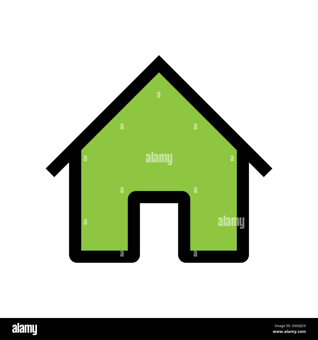 Home icon line isolated on white background. Black flat thin icon on ...
