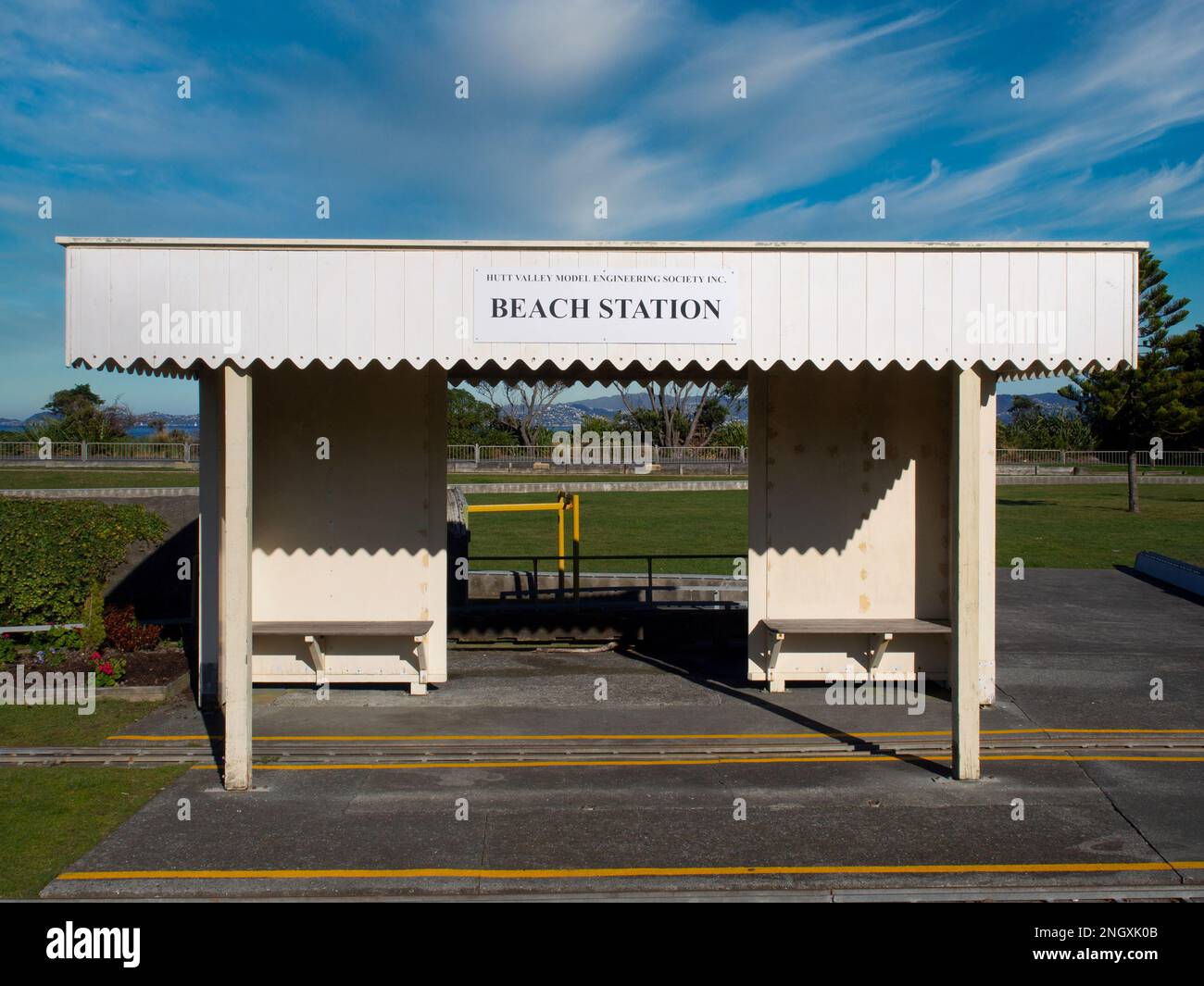 Miniature Railway Station Stock Photo