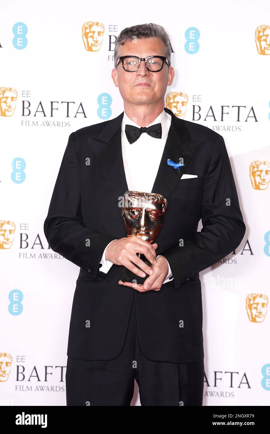 Malte Grunert poses for the award for Film Not In The English Language for All Quiet on the Western Front in the press room at the 76th British Academy Film Awards held at the Southbank Centre's Royal Festival Hall in London. Picture date: Sunday February 19, 2023. Stock Photo