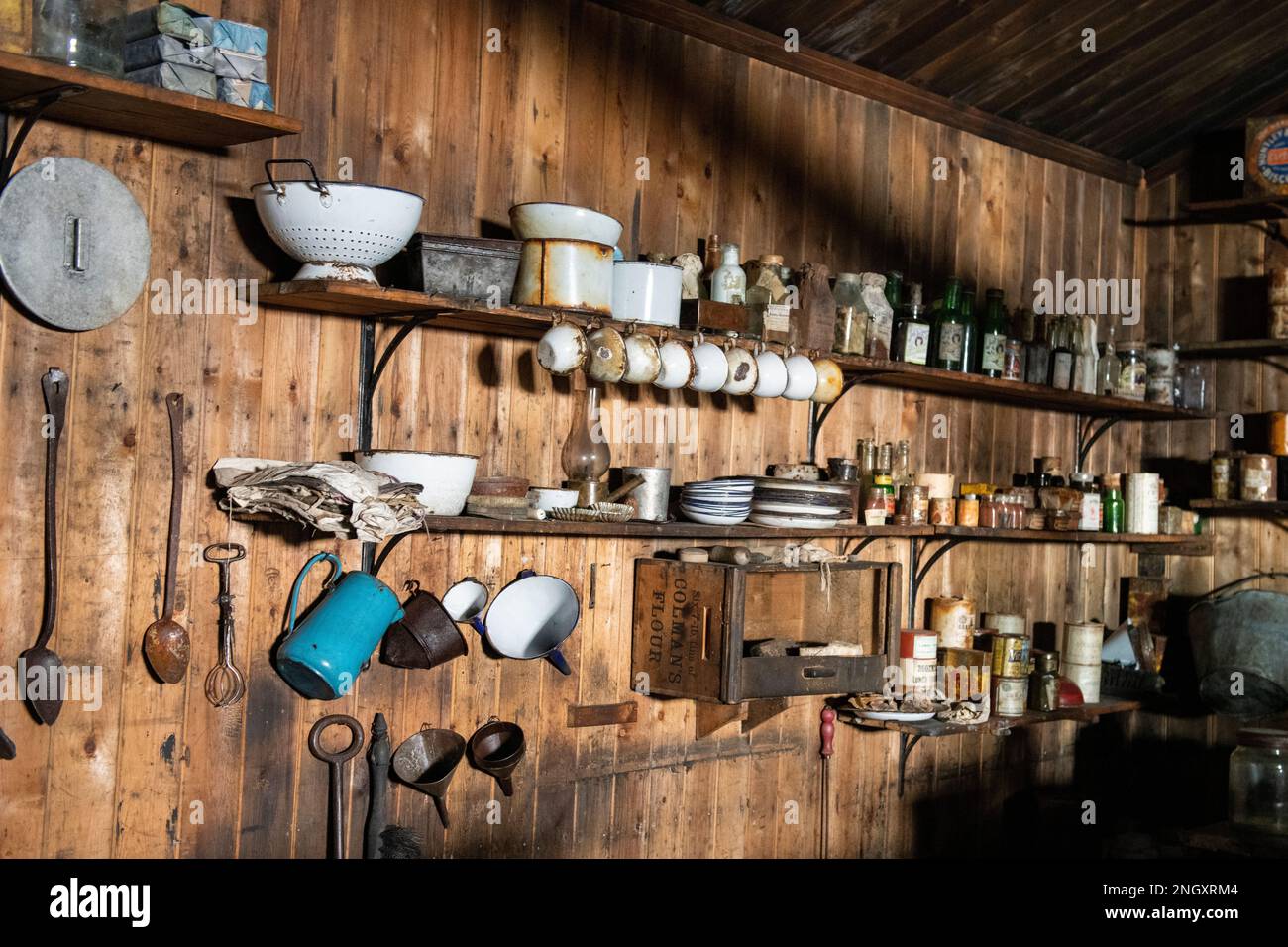 Antarctica, Ross Sea, Ross Island, Cape Evans. Inside historic Scott's