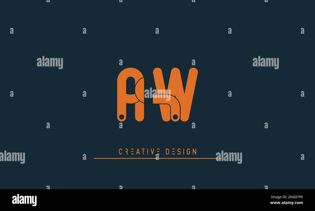 Alphabet letters Initials Monogram logo AW , WA Stock Vector