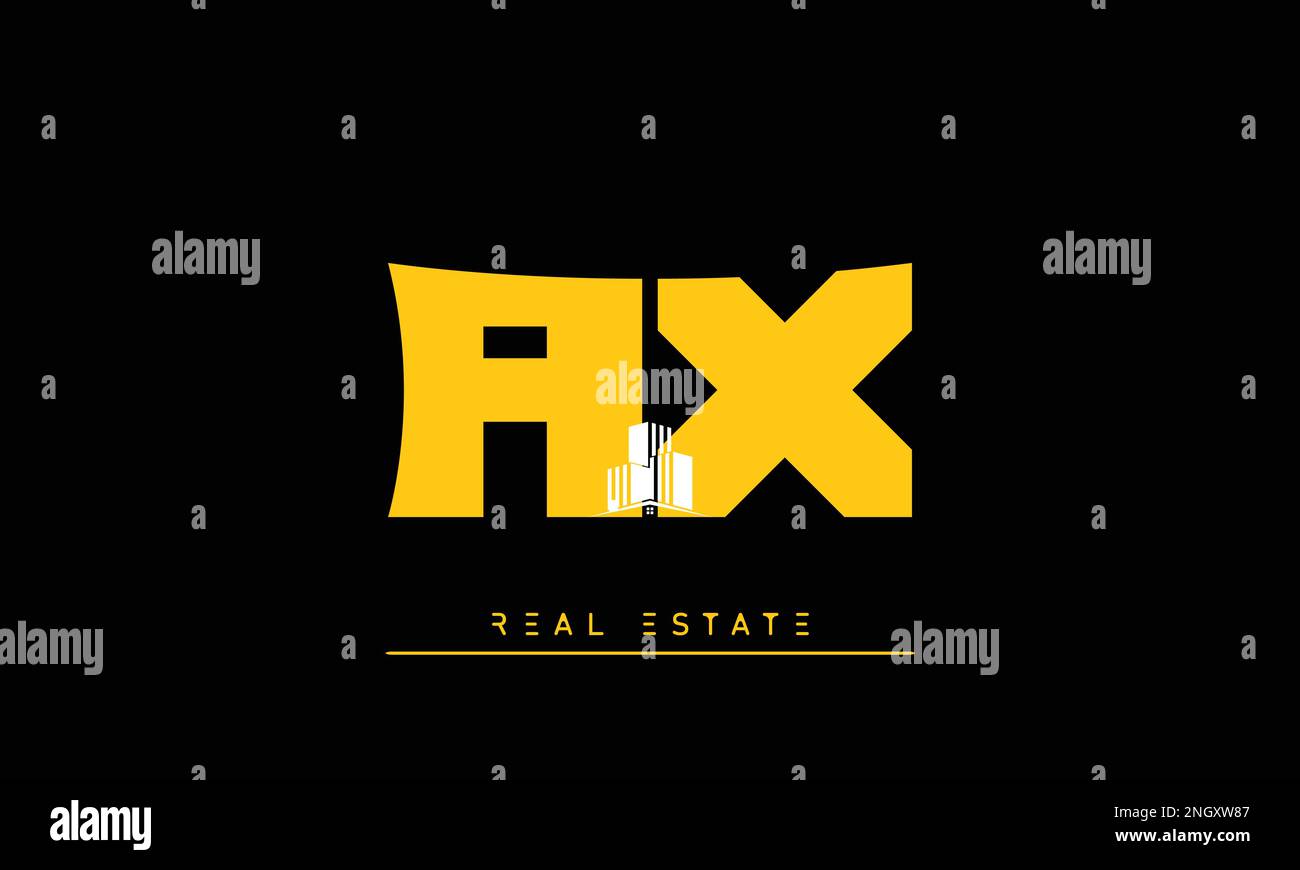 Real Estate letters Initials Monogram logo AX , XA Stock Vector